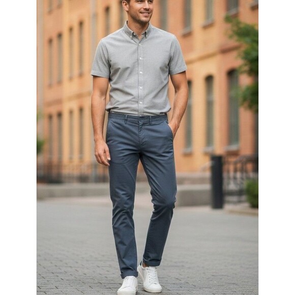 J.CREW Other - J Crew Size 34X33 Flex Chino Pants Driggs Blue Slim Fit Stretch Preppy